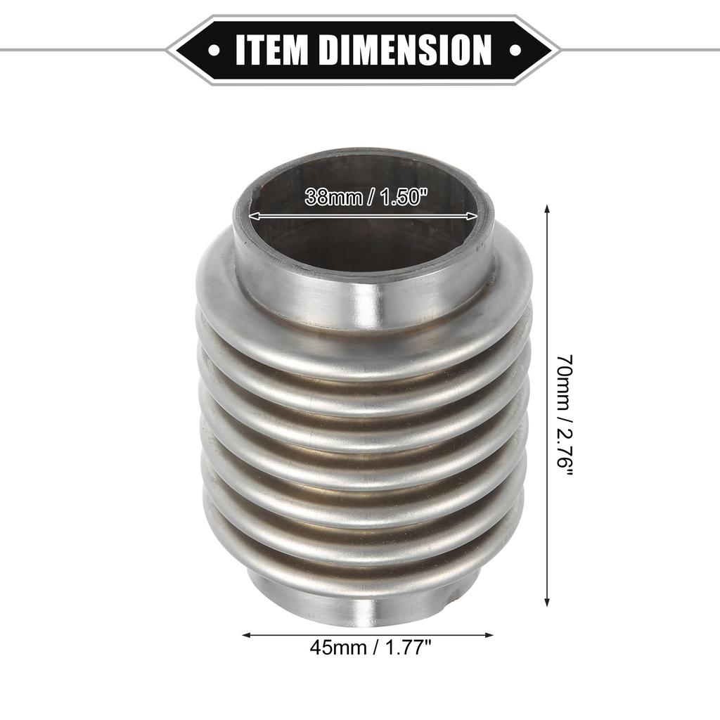 Ein ABSOPRO Flexible Auspuffrohr für Autos 38x70mm Auspuff Flex-Verbindungsrohr Faltenbalg Universell für Auto Langlebig Edelstahl Silberfarben