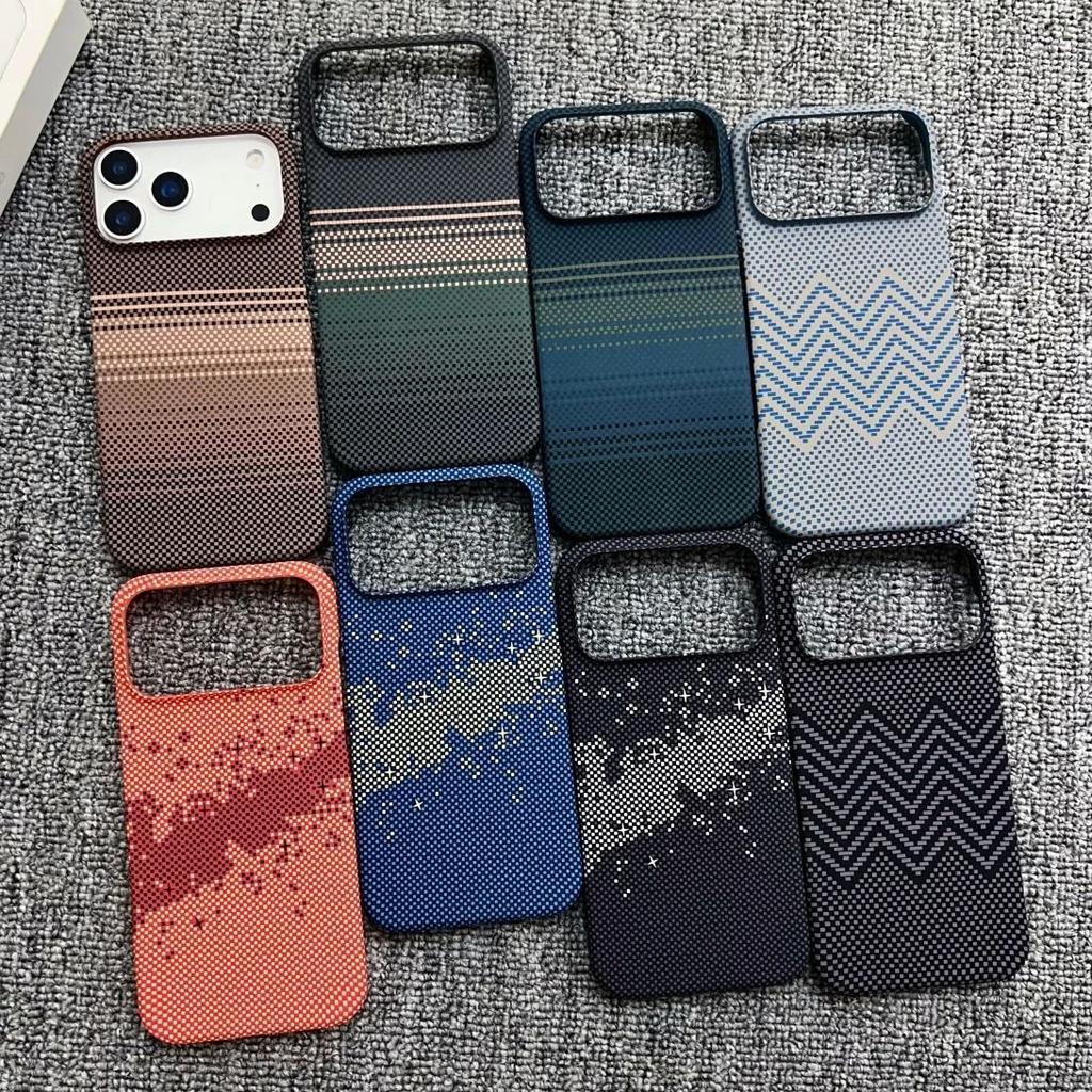 Frameless Carbon Fiber Starry Sky For Magsafe Magnetic Case For 17 Air 16 15 14 13 12 Pro Max Plus Wireless Charge Cover