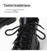 2024 Men's Mid-Cut Height-Enhancing Martin Boots with Soft Side Zipper - British Workwear Style High-Tops