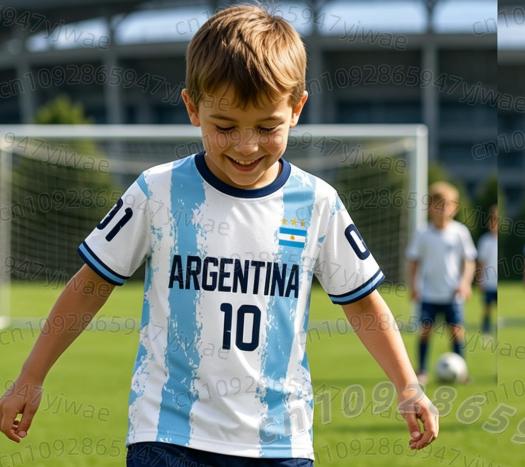 2026 BOYS Harajuku Argentina  Messi 10 Football Jersey Shorts Tee Set Women Men Kids Shirt And Shorts Summer Fans 2 Piece Sets