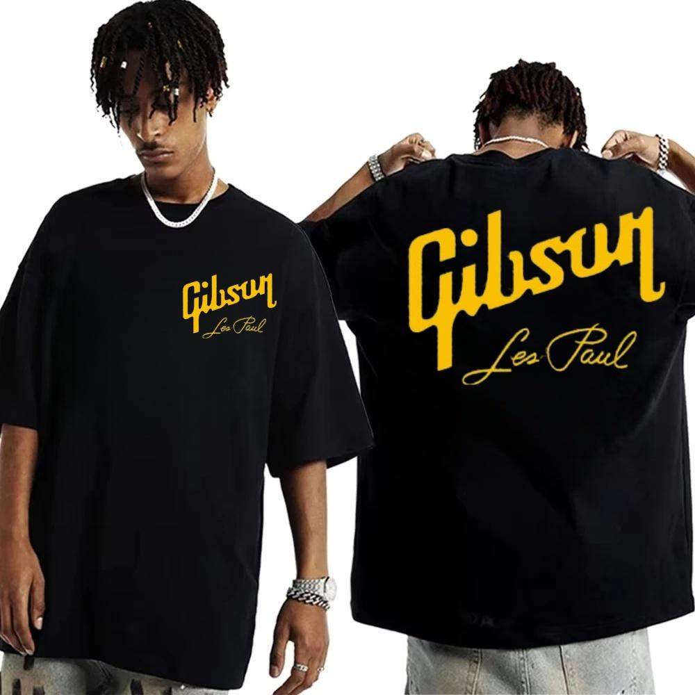 Gibson 1894 Rock Style Gibson Paul Gibson Electric Guitar Mens Pure Cotton Tshirt Gibson 1894 Rock Cotton Tshirt 2026 L