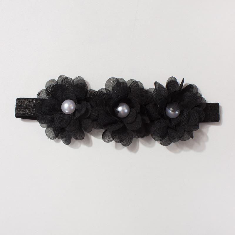 New baby elastic headband, cute chiffon bead flower children's jewelry, four seasons thin baby hair accessories
