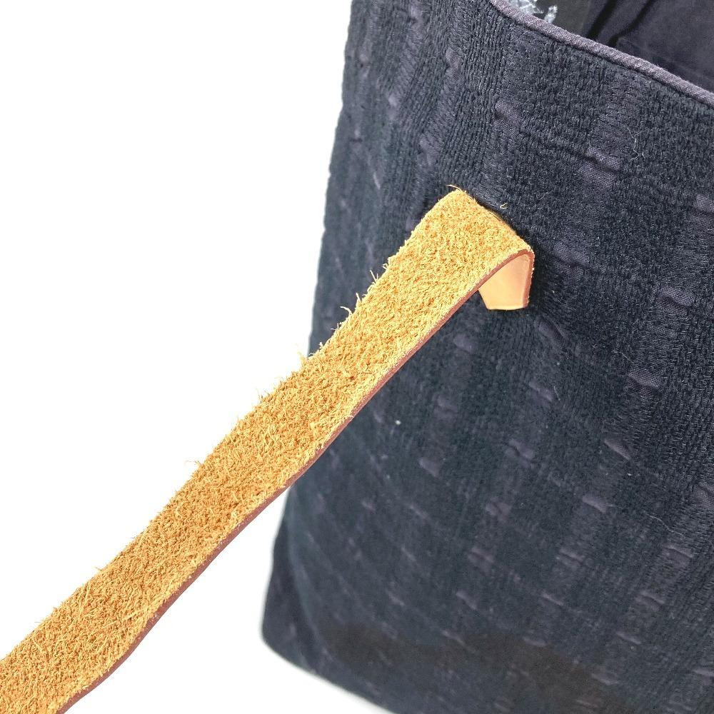 HERMES Amedabaka Badu Posh Bag Tote Bag Shoulder Bag cotton Navy/Navy