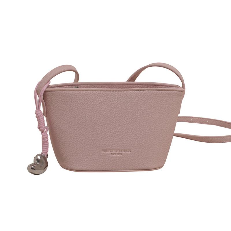 Spring and Summer Hot-selling Models, Niche Fashion and High-quality Lychee Pattern Bucket Bags, Casual Foreign Style Commuting Versatile Messenge