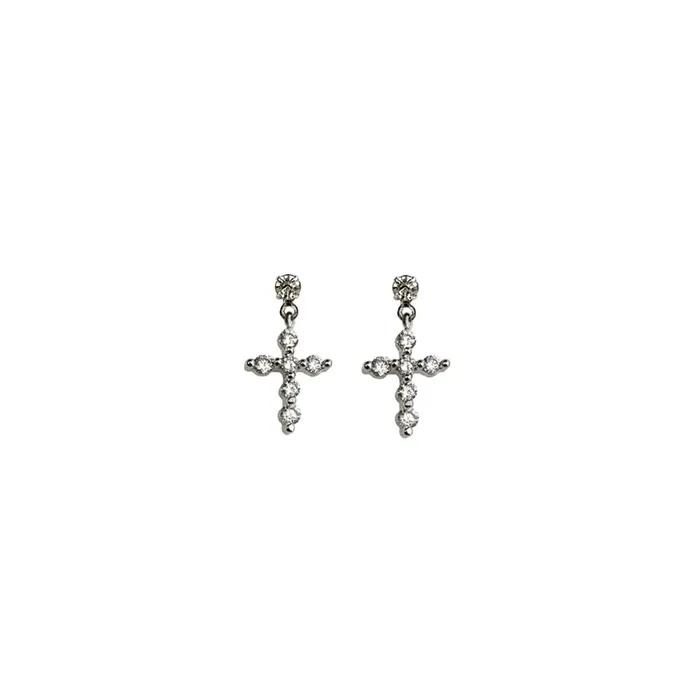 Cubic Cross Earrings