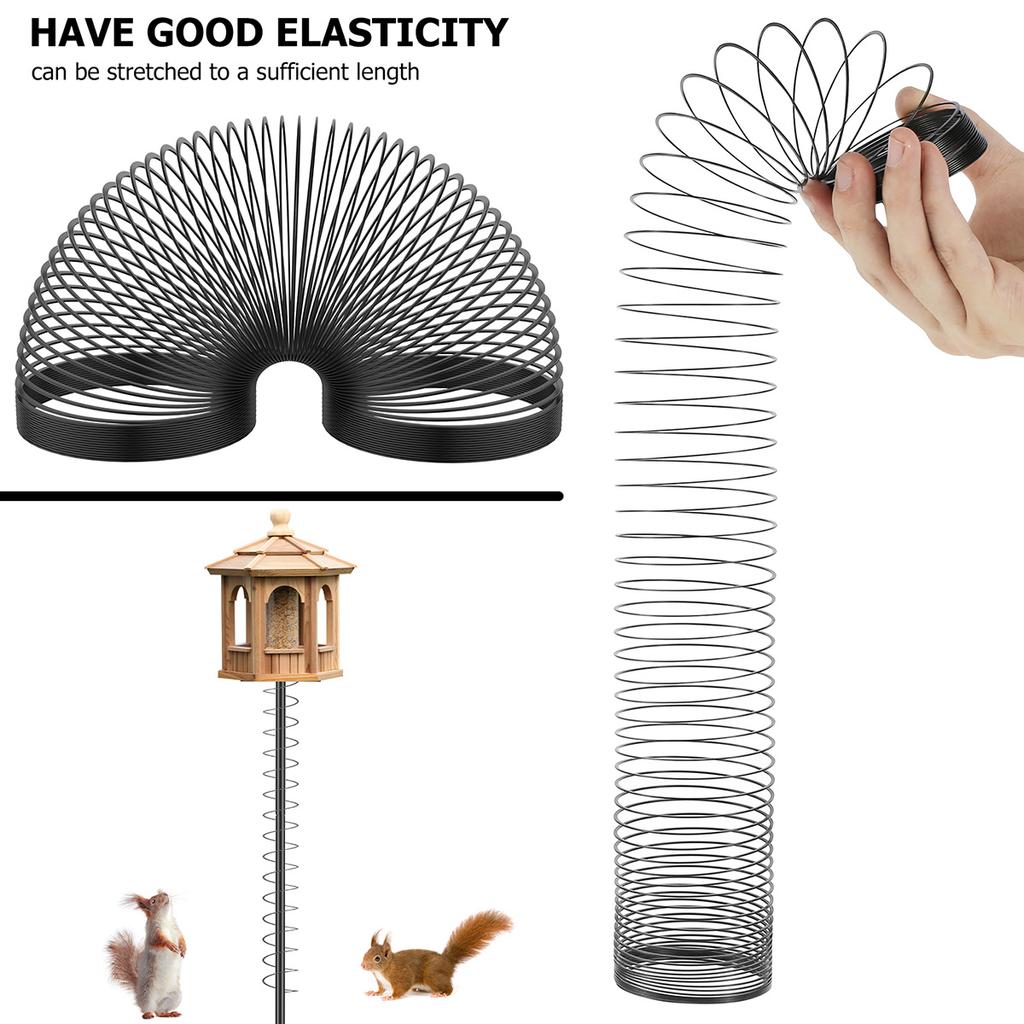 2PCS Squirrel Proof Spring Device Metal Squirrel Baffle Barrier Coil Anti Squirrel Spring Device Quirrel Baffle for Bird Feeders