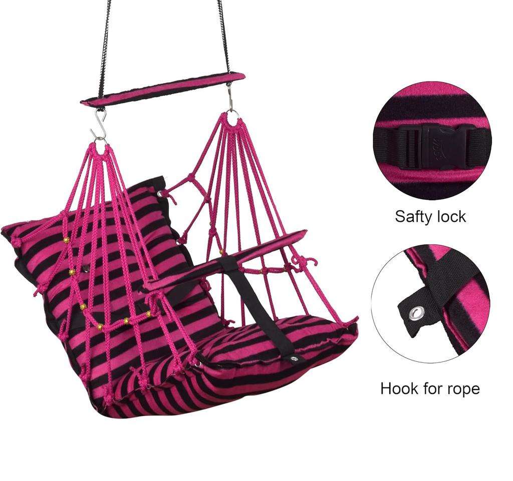 Bavlněná dětská houpačka pro děti Skládací a pratelná 1 až 5 let Dárek pro novorozeně Měkká houpačka s bezpečnostním pásem Snadno přenosná Bezpečnostní zámek