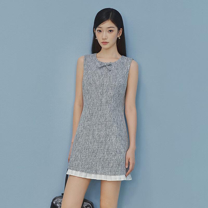 

Женское мини-платье Ledin 2025 Осень А-силуэта с бантом L