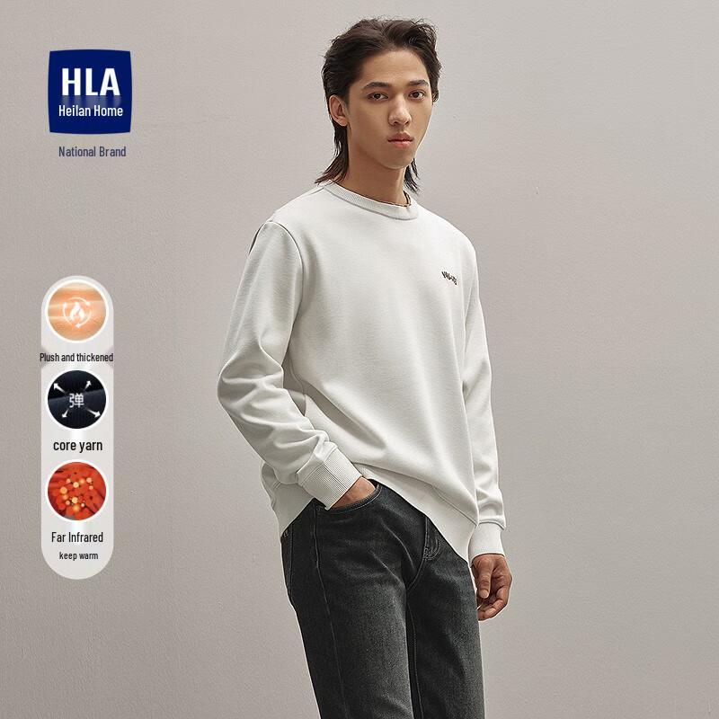 

HLA Men s Fleece-Lined Embroidered Pullover Sweater 175(50)