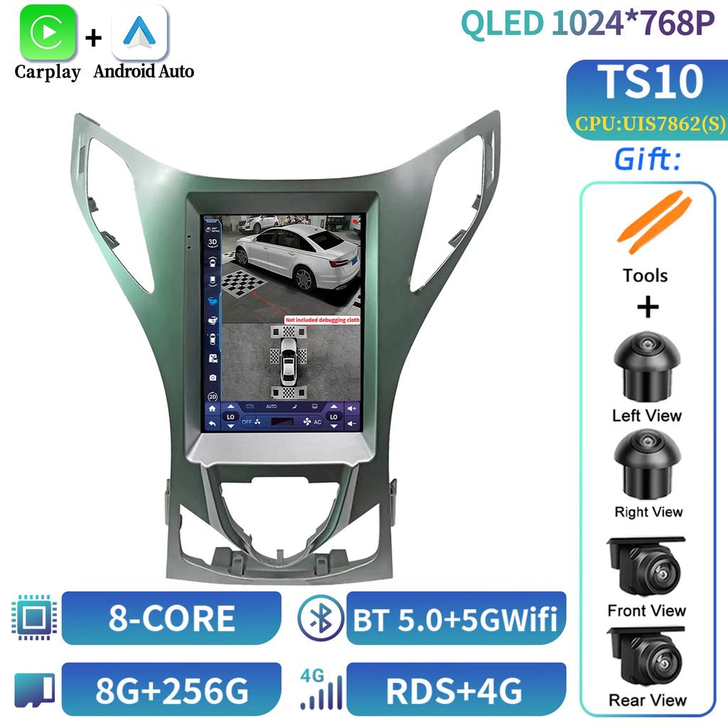9.7" Android 14 For Hyundai Azera 2011-2012 Car Radio Multimedia Central  Navigation 4G GPS Carplay Android Auto Carplay Screen