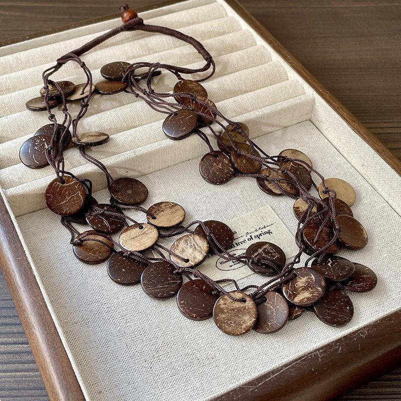 Bohemian Shell Beaded Necklace Lightweight Luxury Ethnic Choker Vacation Beach Jewelry for Women