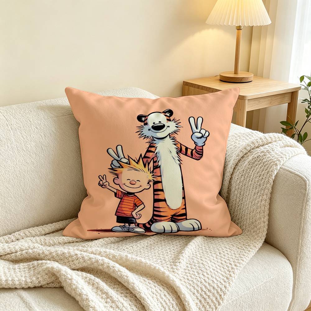 Calvin and Hobbes Pillow Case Square Double-Sided Sofa Cushion Cover Bedroom Bedside Pillow