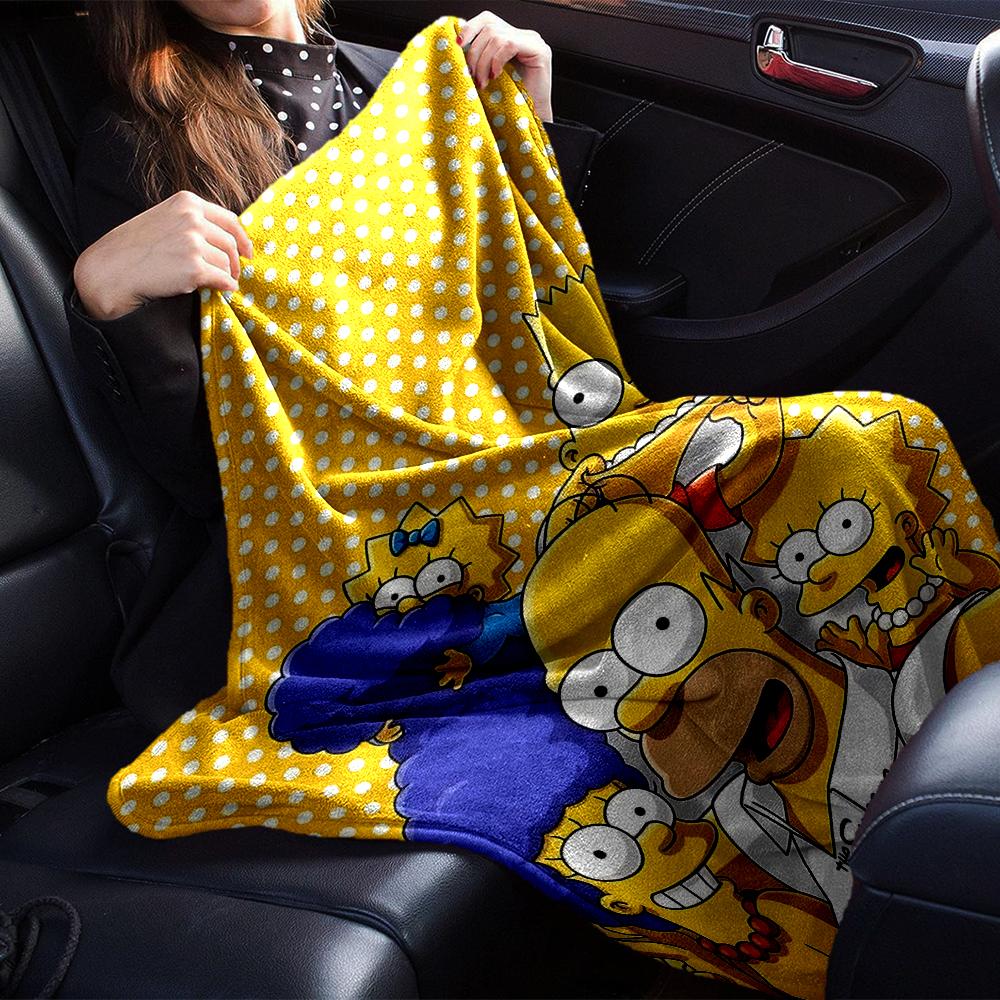 1Pc Simpsons Family Adventure Blanket Soft Throw Blanket For Home Bedroom Bed Sofa Travel Office Solid Christmas Blanket