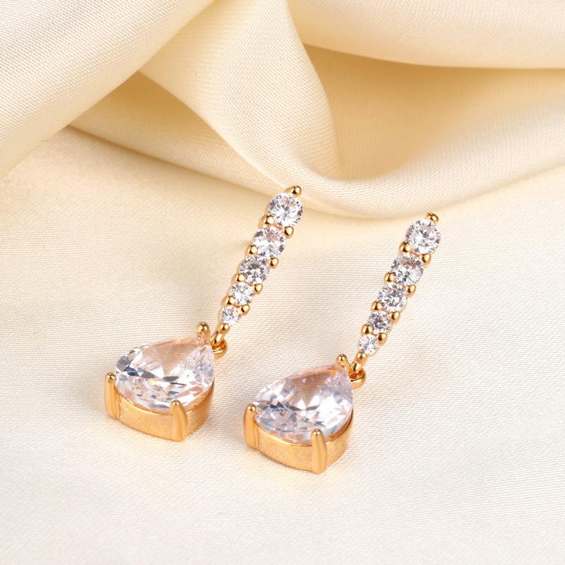 Hot-selling Wind Full Diamond Tassel Water Drop Pendant Earrings Ear Jewelry Wholesale Exquisite