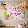 Double-sided Printed Banner Happy Birthday Backdrop, Party Photo Background Cloth for Celebration, Decorative Bunting Flag Decor Kids Women, Supplies