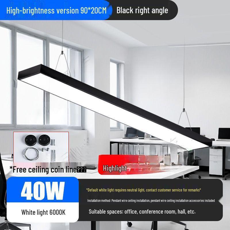 Minimalist Rectangular LED Pendant Light for Barber Shop, Office, or Living Room Ceiling