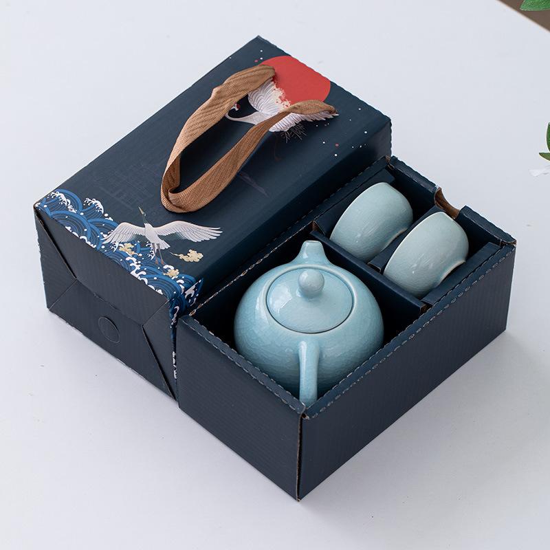Ru Kiln Ge Kiln Kung Fu Tea Set Gift Box Business Event Opening Annual Meeting Gift