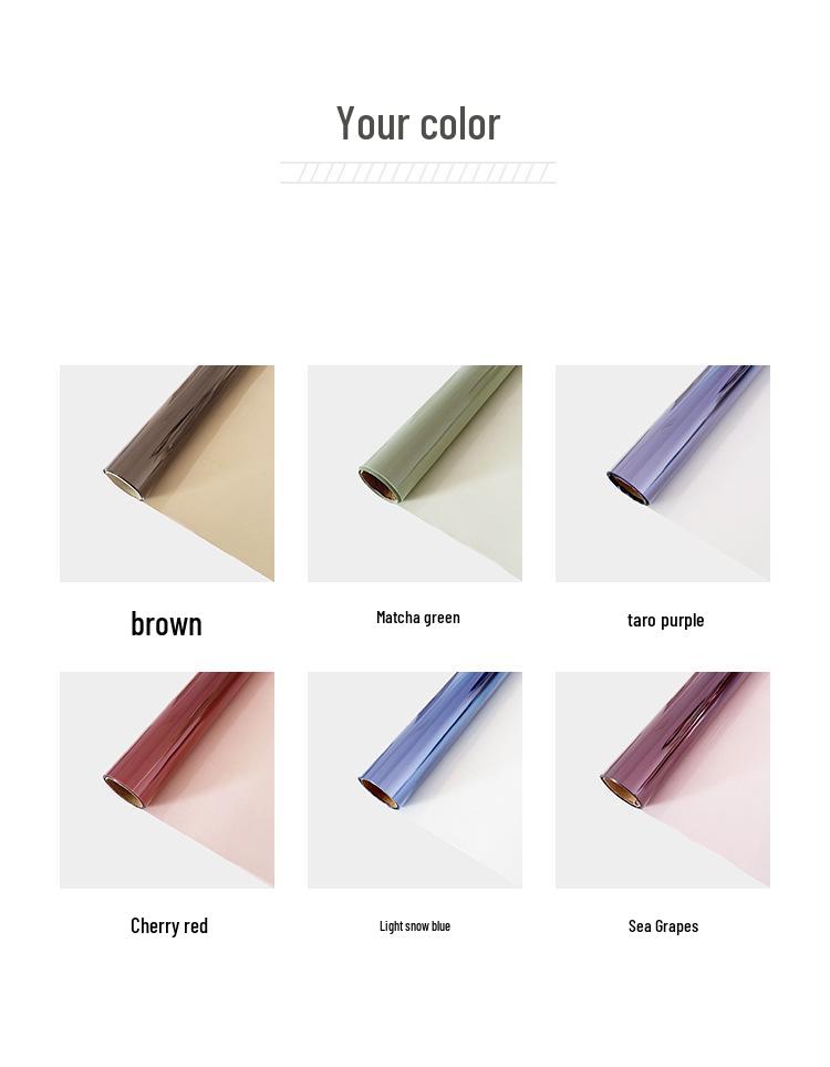 Solid Color Glassine Waterproof Floral Wrap for DIY Bouquets