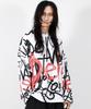 Deumakeu M Street Graffiti Oversized Long-Sleeve T-Shirt