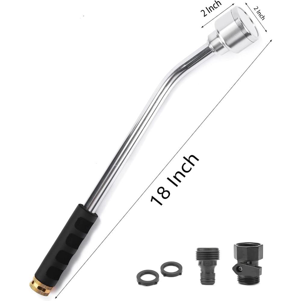 18-inch Soft Rain Watering Wand with Shut Off Valve, Lightweight and Durable Metal Gentle Watering Wand Perfect for Hanging Bask