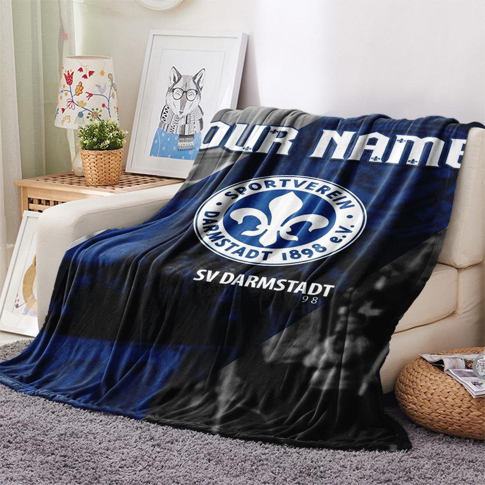 1PC Custom Name SV Darmstadt 98 Patterned Flannel Blanket Suitable For All Seasons for Home Decor Warmth and Comfort Gifts Holiday Present