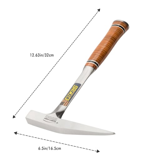 Estwing E-13PM 13oz Milled Face Pointed Tip Rock Pick with Genuine Leather Grip