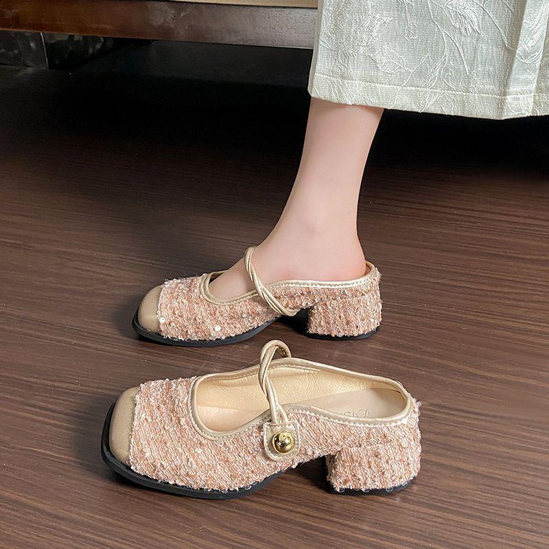 Flat-bottomed French temperament evening shoes niche high-end sequins Mary Jane single shoes women's shoes 2025 autumn and summer new models