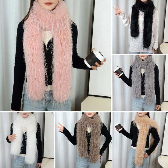 Women Scarf Solid Color Thickened Warm Winter Scarf Soft Touch Versatile Long Scarf Versatile Fashion Accessory