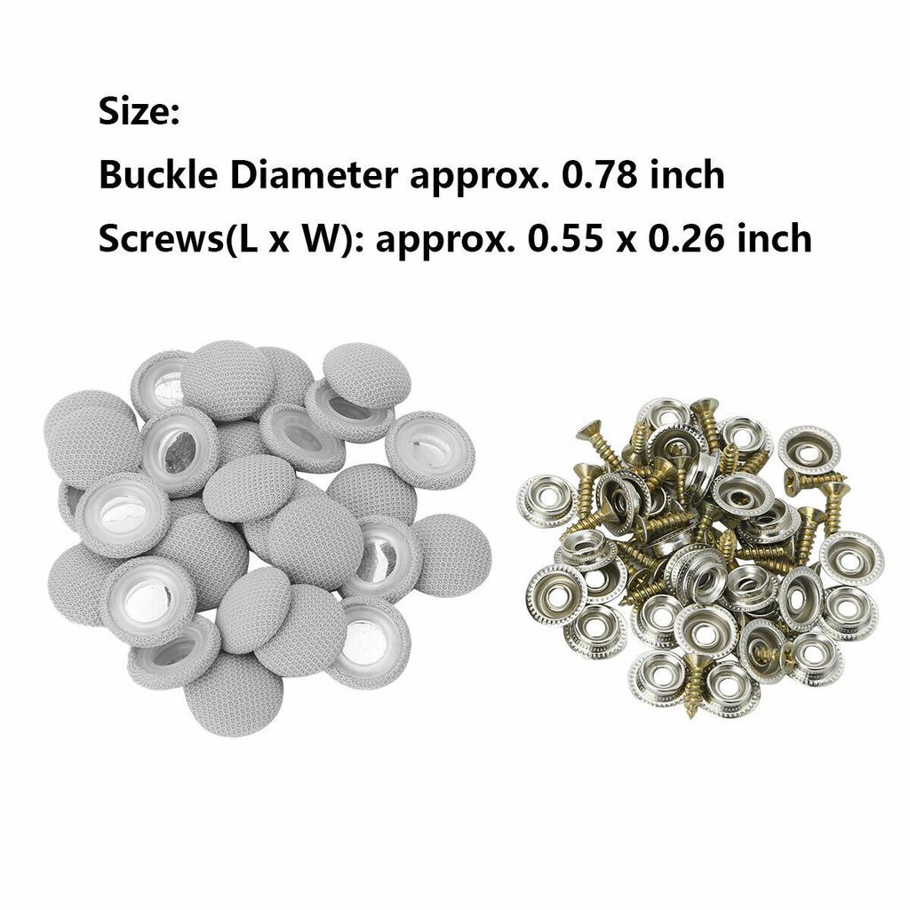 60Pcs/Set Car Roof Buckles Lining Repair Kit Snap Rivets Car Roof Repair Button Fixing Buckle With Screws For Truck/Car/Van