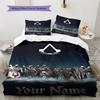 Name Custom Assassin Creed Pattern Bedding Set Quilt Cover Pillowcase Home Decor Gift (1 * Duvet Cover + 2 * Pillowcase, Without Core)