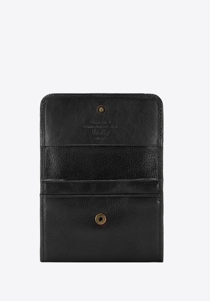 Wittchen Women's Small Leather Wallet With Snap, Black And Gold, Natural Leather