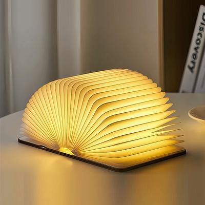 LED dřevěné světlo na knihy 3D kreativní USB dobíjecí magnetická noční lampa skládací svítící kniha pro děti k narozeninám vánoční dárek