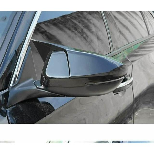 Pair For Honda Accord 2018~ Glossy Black Ox Horn Rear View Mirror Cover Trim