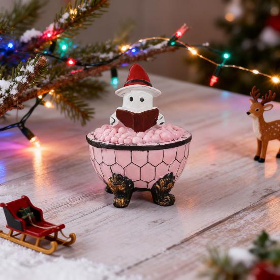 Ghost Bubble Bath Lamp USB Powered Cute Ghost Night Light Halloween Ghost Nightlight Bedroom Christmas Party Decor
