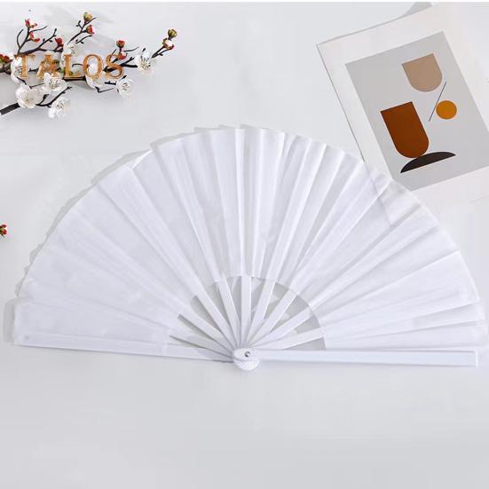 2Pcs Solid Color Folding Fan Kung Fu Stage Dance Performance Large Handheld Fan Portable Lightweight Summer Cooling Fan Decoration Party Accessories