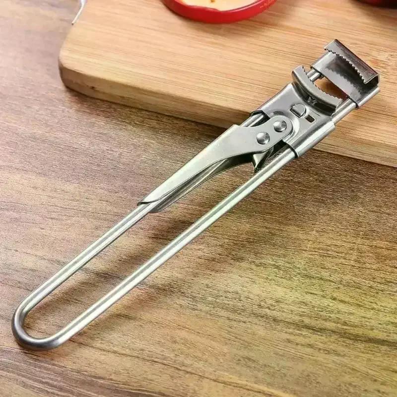 Stainless Steel Can Opener Adjustable Multi Function Labor Saving Bottle Jar Can Opener Easy Grip Kitchen Tool Accessories