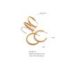 Yhpup Stainless Steel Round Circle Big Hoop Earrings Delicate Cubic Zirconia Fashion PVD-18k-Plated Geometric Golden Earrings