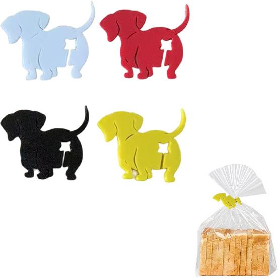 Cat Dog Butt Bread Clip - 4 Pack Reble Food Bag Clips, Keep Your Food Fresh with Adorable Pet-Themed Design (Cat)