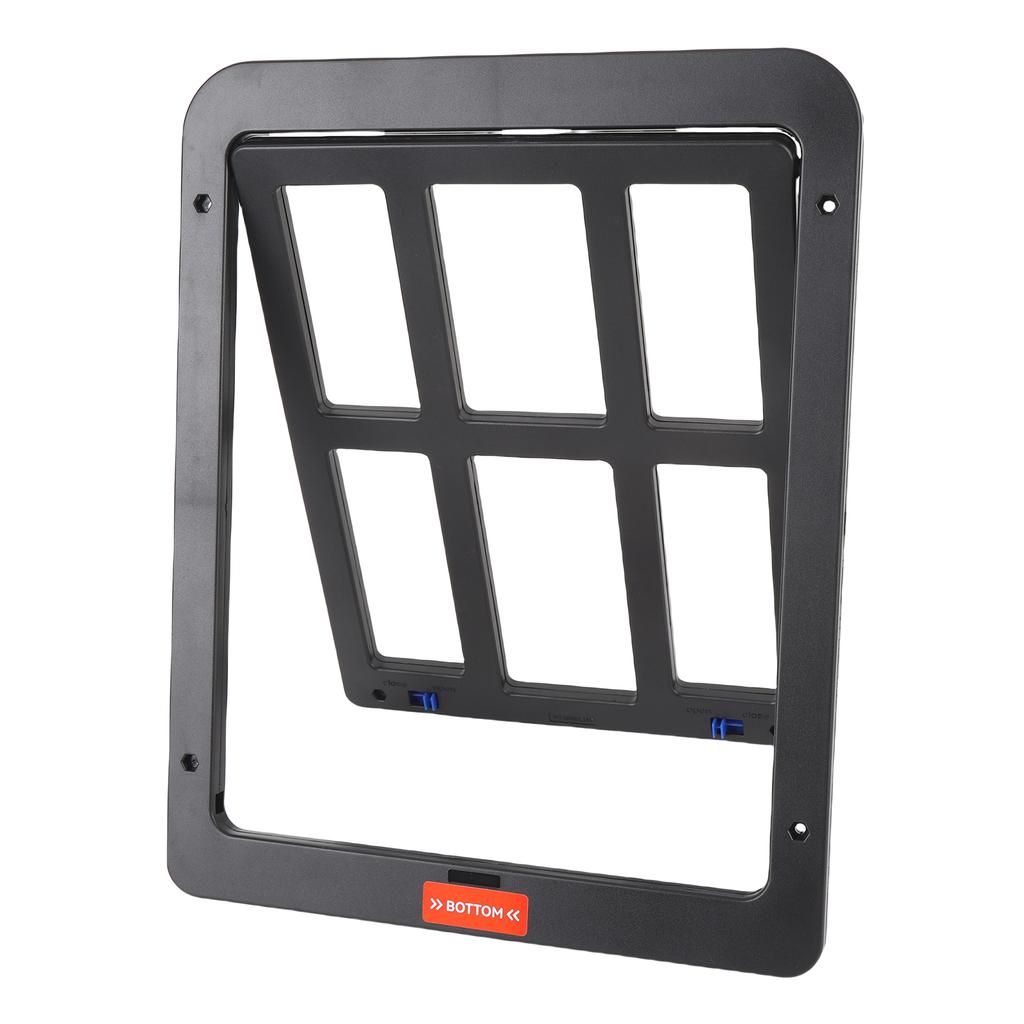 Dog Screen Door Plastic Easy Access Enhanced Ventilation Multifunctional Pet Screen Door Black