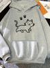 Autumn and Winter Cat Hoodie Women's Casual Cat Paw Print Hooded Sweatshirt Pullover Comfortable Personality