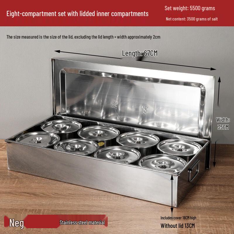 

Stainless Steel Multi-Compartment Seasoning Box