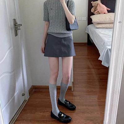 Gray Suit Short Skirt for Women In Summer New High-waisted Slim Tight Hip-covered Skirt for Small A-line Skirt
