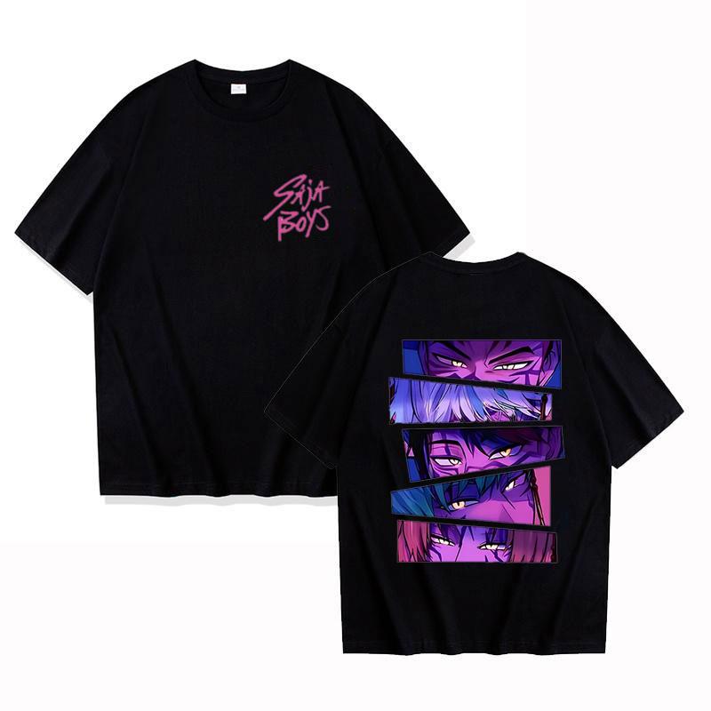 Kpop Demon Hunter Saja Boys T-shirt Unisex Harajuku O-neck Casual Anime T-Shirt Tops