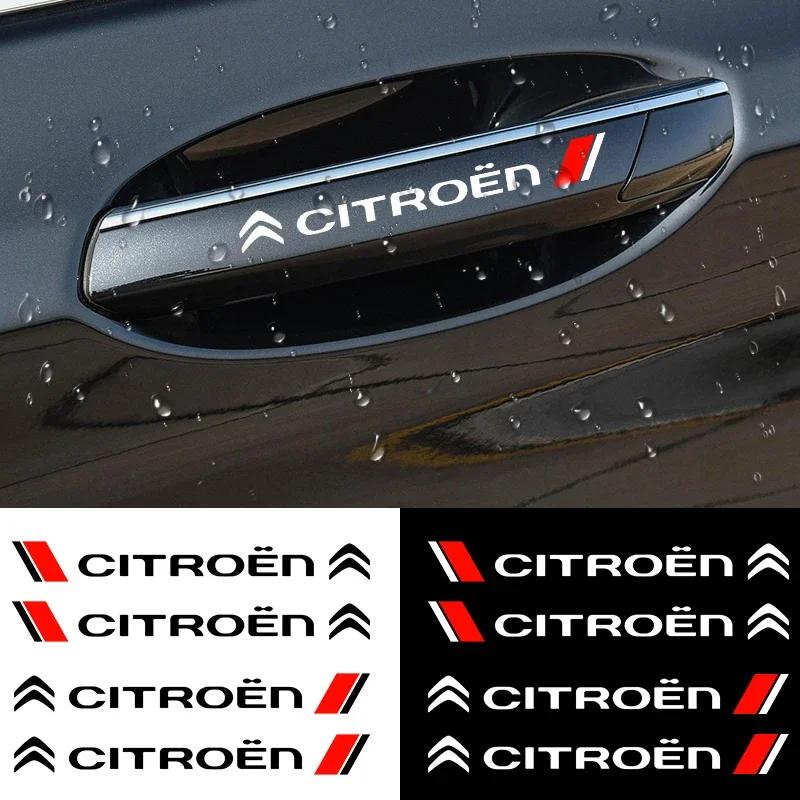 4 Stück Auto Styling Auto Türgriff Aufkleber Dekoration Aufkleber Decal Für Citroen C4 C1 C5 C3 C6 C5 C8 DS C-ELYSEE Auto Zubehör