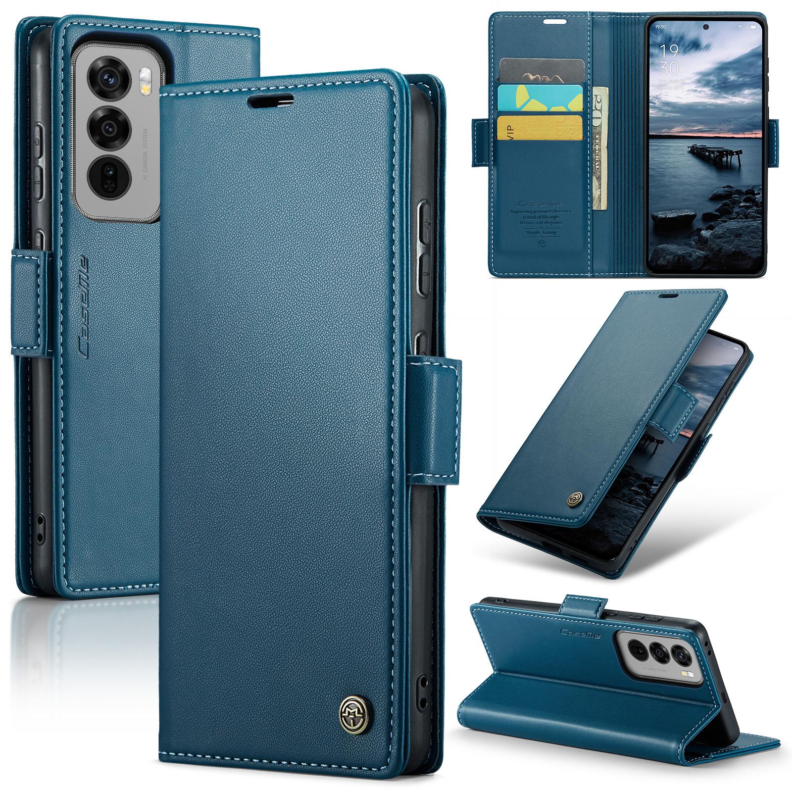 

Для Oppo Reno12 Pro 5G (Глобальный) Кожаный чехол CASEME 023 с блокировкой RFID, 3 слота для карт, чехол для мобильного телефона C