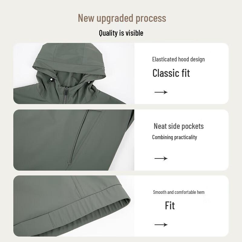 Men's Elastic Hooded Lightweight Outdoor Jacket