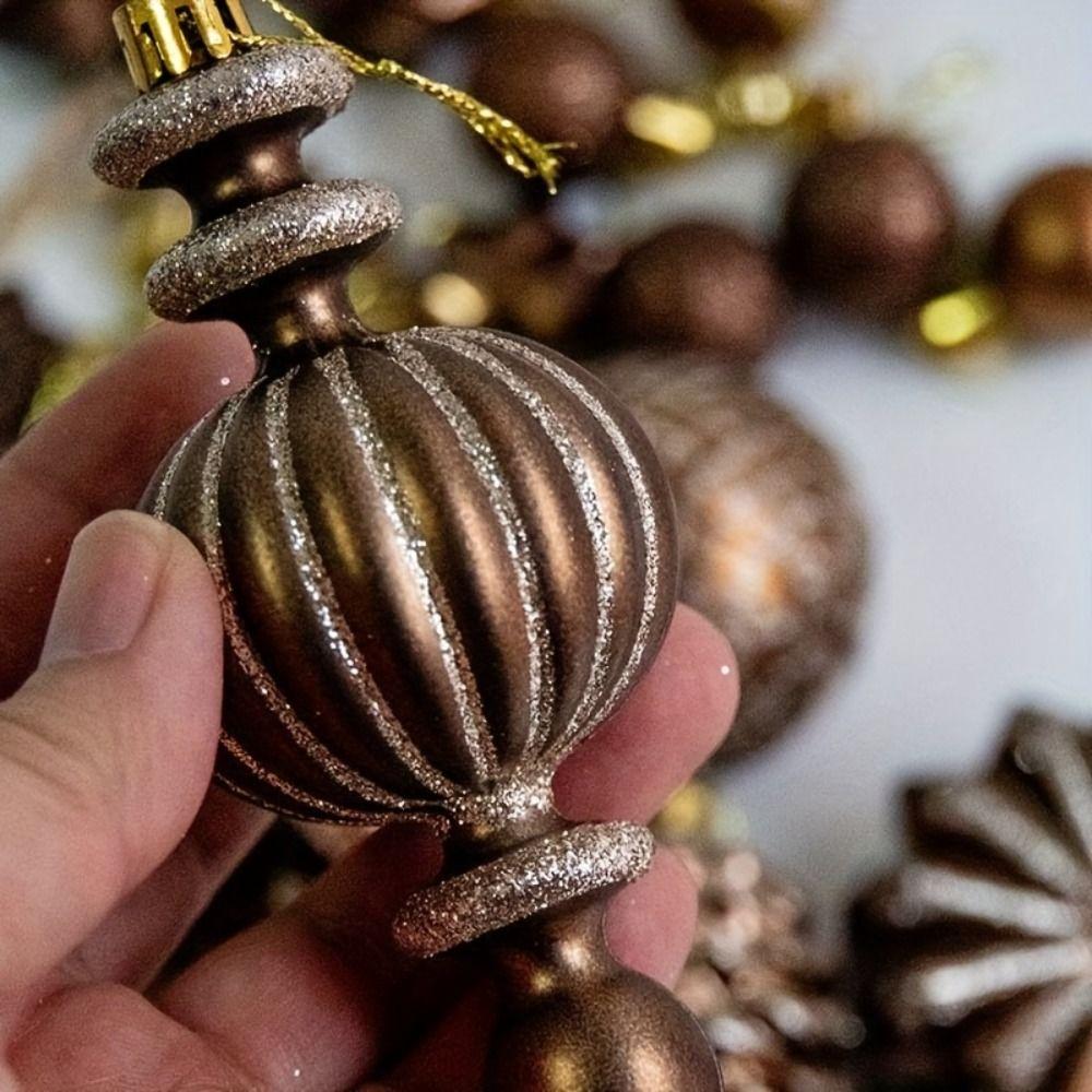 52 Stück Weihnachtsbaumkugeln im Vintage-Stil, Glitzernde Weihnachtskugeln, Feiertagsdekoration