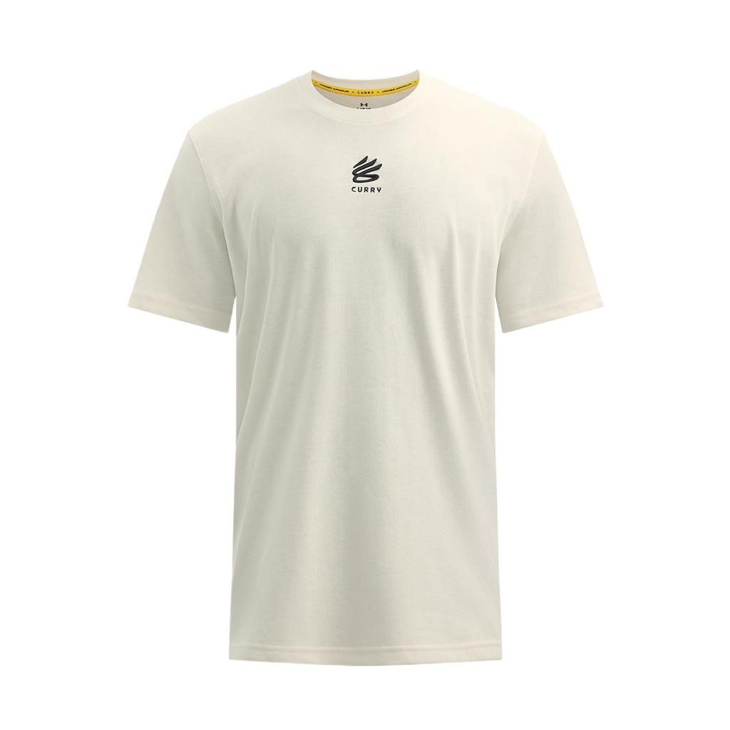Under Armour Curry Logo Print Moisture-Wicking Short Sleeve T-Shirt Men Tops Clay-White 1387107-114