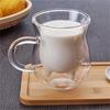 Cute Heat-resistant Double Wall Glass Cow Udder Shape Milk Cup Handle Juice Coffee Mugs Creative Gift