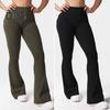 Pantaloni de Yoga pentru Femei Culoare Solidă Croială Slim Fit Pantaloni Evazați cu Buzunare Subțiri Elastici Stil Cargo Sexy cu Volane Pantaloni Lungi